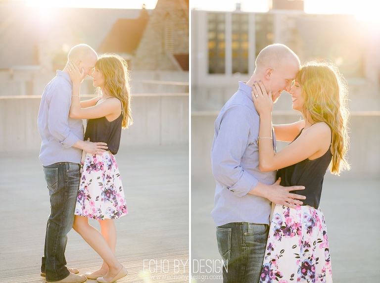 Engagement Session on a Rooftop Parking Garage.