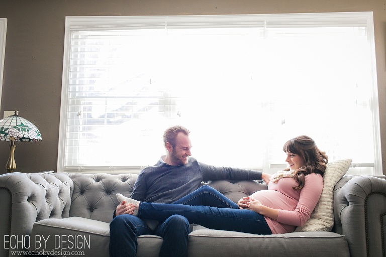 Couple laughing during Maternity Session