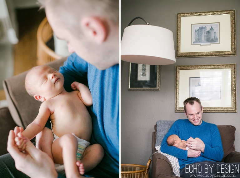 Dad holding newborn son