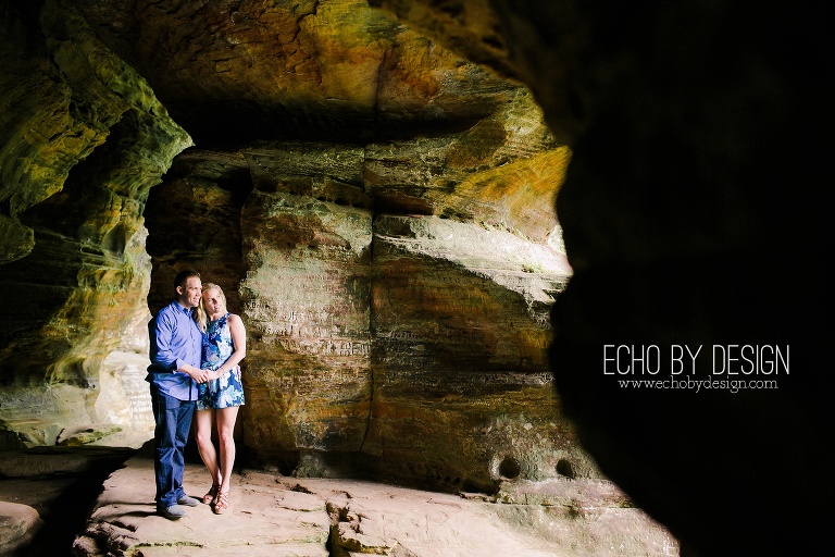 Hocking Hills Rock House Engagement Photo