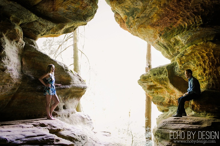 Hocking Hills Rock House Engagement Photo