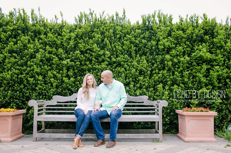 Couple sits on Bench at Wegerzyn Park
