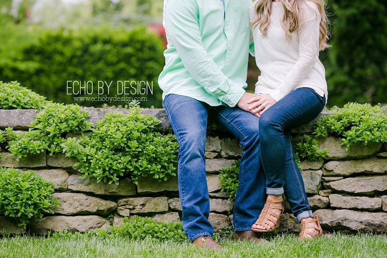 Couple Holds Hands in Photo at Wegerzyn Gardens