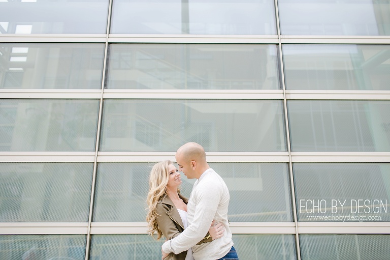 Schuster Center Dayton Engagement Photo downtown with couple