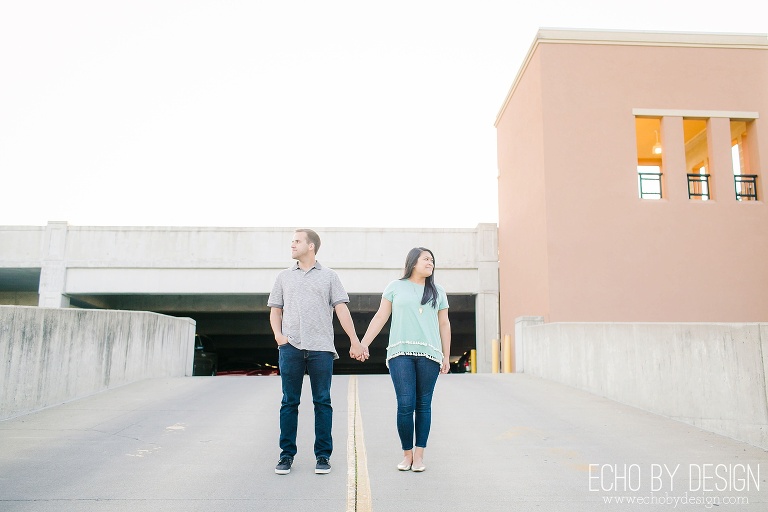 Engagement Photo at a Parking Garage