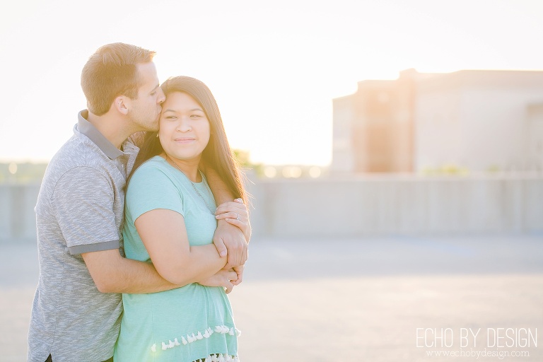 Engagement Photo at a Parking Garage